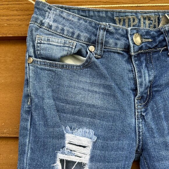 VIP Jeans Skinny Distressed Blue Stretch - Picture 5 of 12